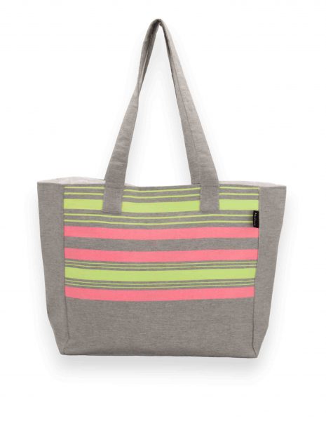 Bolso playa Ibiza — Color: Gris Cl | Verde fluor | Rosa fluor