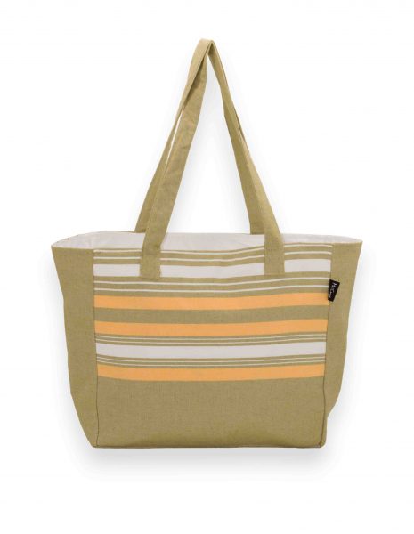 Bolso playa Ibiza — Color: Kaki | Blanco| Limón