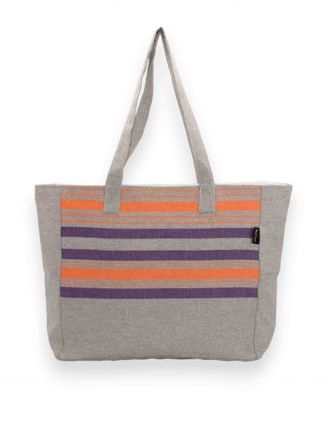 Bolso playa Ibiza — Color: Gris cl| Naranja fluor | Violeta