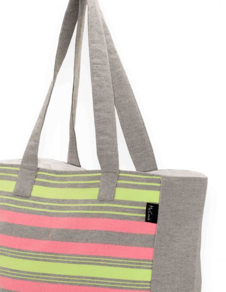 Bolso playa Ibiza — Color: Gris Cl | Verde fluor | Rosa fluor