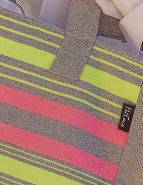 Bolso playa Ibiza — Color: Gris Cl | Verde fluor | Rosa fluor