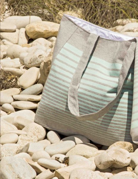 Bolso playa Mikonos cremallera — Color: Verde agua
