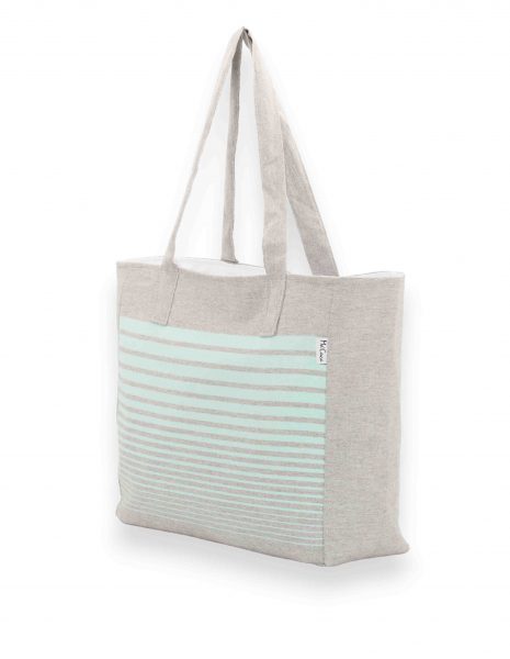 Bolso playa Mikonos cremallera — Color: Verde agua
