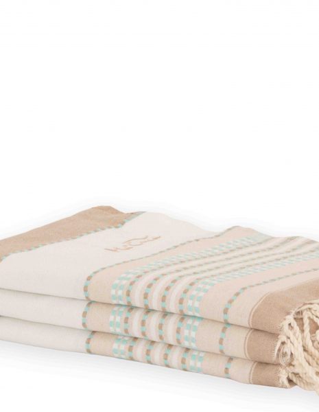 Fouta Afra 2x1m — Color: Beige |Verde agua