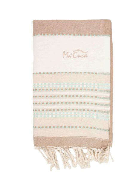 Fouta Afra 2x1m — Color: Beige |Verde agua