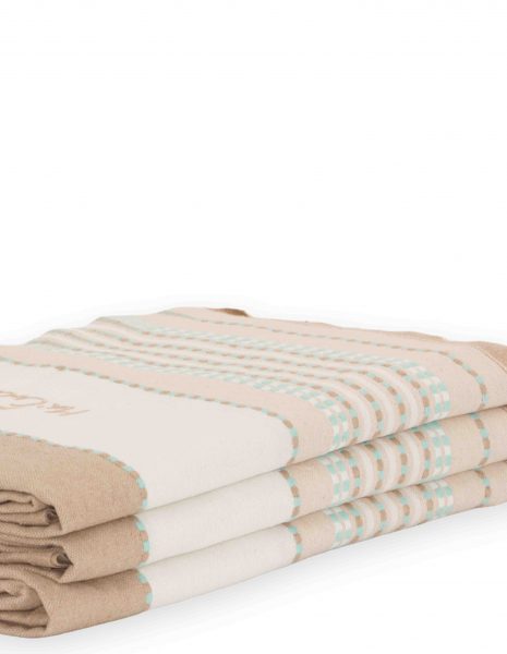 Fouta Afra 2x1m — Color: Beige |Verde agua