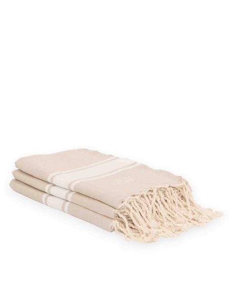 Toalla de playa Corfu 2x1m. — Color: Beige | Blanco