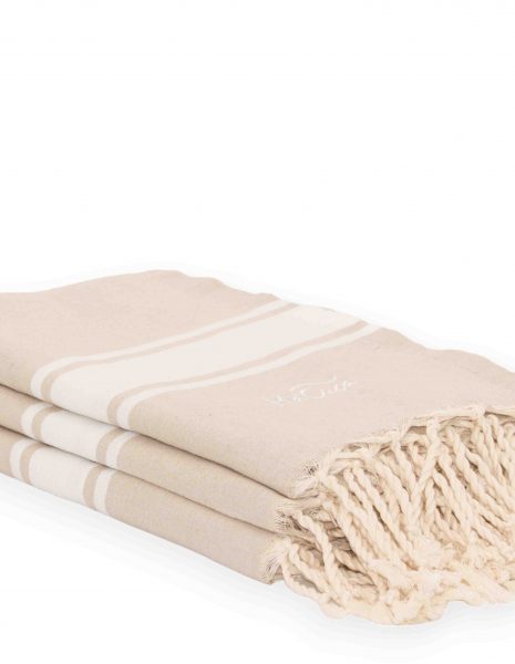 Toalla de playa Corfu 2x1m. — Color: Beige | Blanco