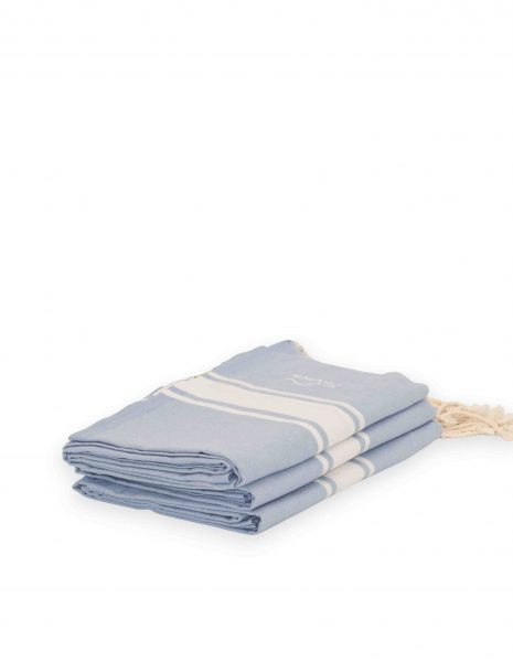 Toalla de playa Corfu 2x1m. — Color: Celeste | Blanco