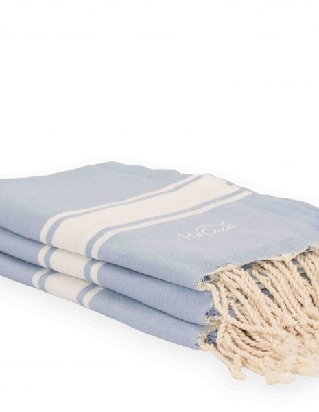 Toalla de playa Corfu 2x1m. — Color: Celeste | Blanco
