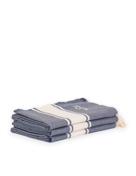 Toalla de playa Corfu 2x1m. — Color: Azul Jean | Blanco