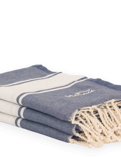 Toalla de playa Corfu 2x1m. — Color: Azul Jean | Blanco