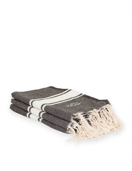 Toalla de playa Corfu 2x1m. — Color: Negro | Blanco