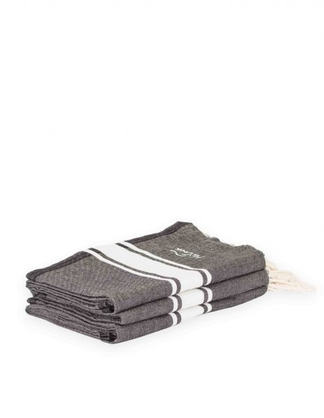 Toalla de playa Corfu 2x1m. — Color: Negro | Blanco