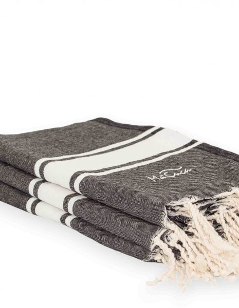 Toalla de playa Corfu 2x1m. — Color: Negro | Blanco