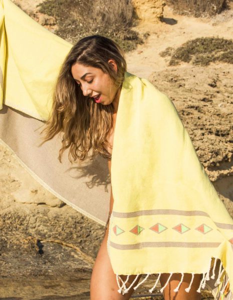 Fouta Moorea 2x1 m. — Color: Limón
