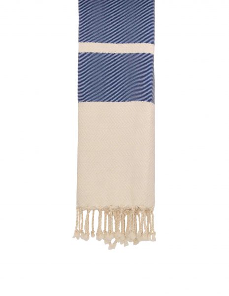 Toalla mini Oslo 50x50 cm. — Color: Crudo | Azul rey