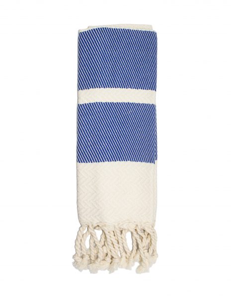 Toalla mini Oslo 50x50 cm. — Color: Crudo | Azul rey