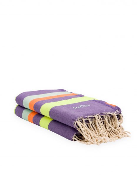 Fouta Siros 2x2 m. — Color: Lila | Amarillo fluor