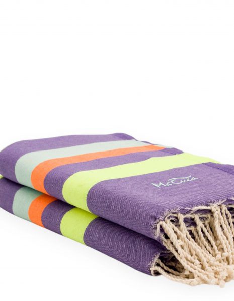 Fouta Siros 2x2 m. — Color: Lila | Amarillo fluor
