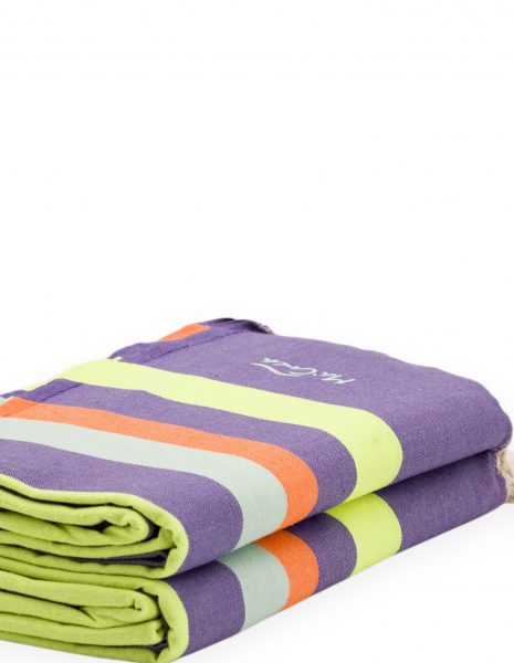 Fouta Siros 2x2 m. — Color: Lila | Amarillo fluor