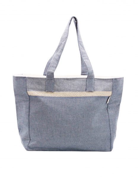 Bolso playa Natte cremallera — Color: Azul Jean