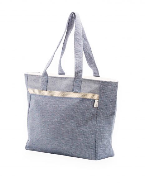 Bolso playa Natte cremallera — Color: Azul Jean