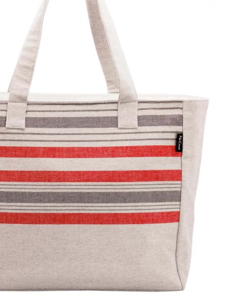 Bolso playa Ibiza — Color: Gris Claro|Gris Oscuro|Rojo