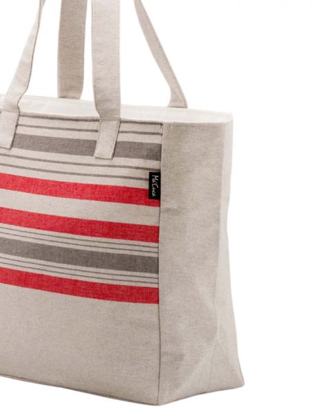 Bolso playa Ibiza — Color: Gris Claro|Gris Oscuro|Rojo