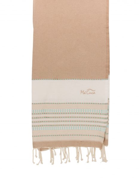 Fouta Afra 2x1m — Color: Beige |Verde agua
