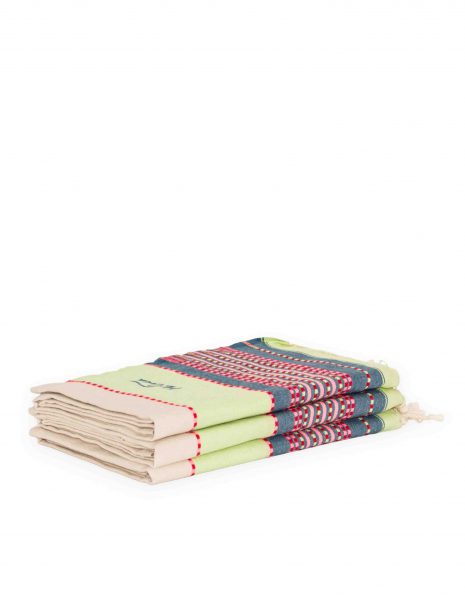 Fouta Afra 2x1m — Color: Beige | Rosa fluor