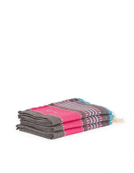 Fouta Afra 2x1m — Color: Gris oscuro | Fucsia