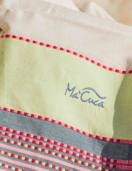 Fouta Afra 2x1m — Color: Beige | Rosa fluor