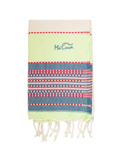 Fouta Afra 2x1m — Color: Beige | Rosa fluor