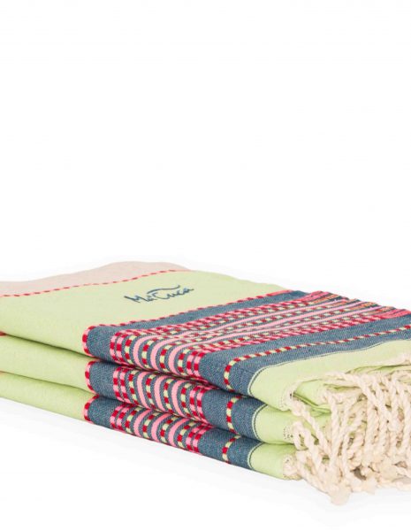 Fouta Afra 2x1m — Color: Beige | Rosa fluor