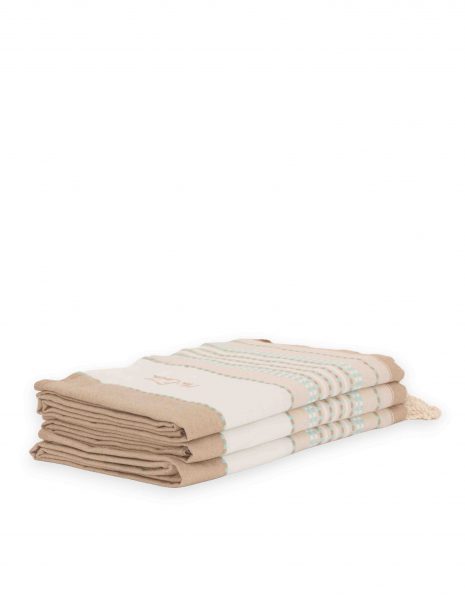 Fouta Afra 2x1m — Color: Beige |Verde agua