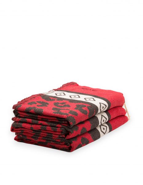 Fouta Leopardo 2x1 m. — Color: Rojo