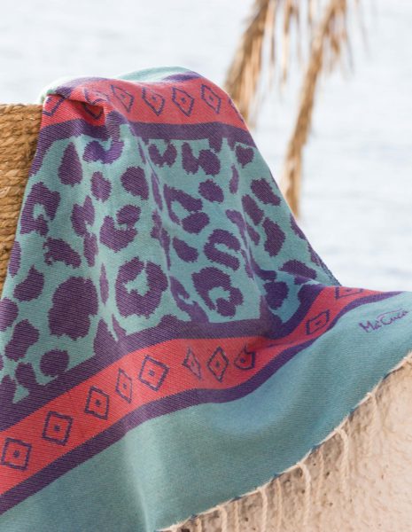 Fouta Leopardo 2x1 m. — Color:  Esmeralda