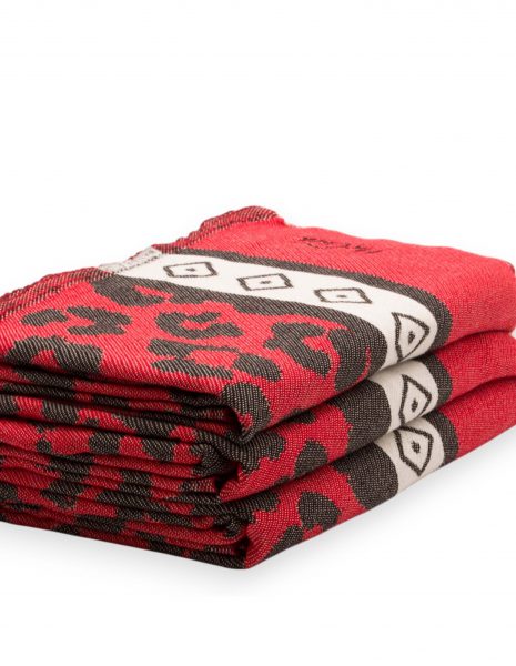 Fouta Leopardo 2x1 m. — Color: Rojo