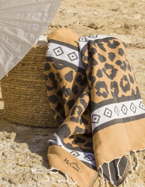 Fouta Leopardo 2x1 m. — Color: Camel