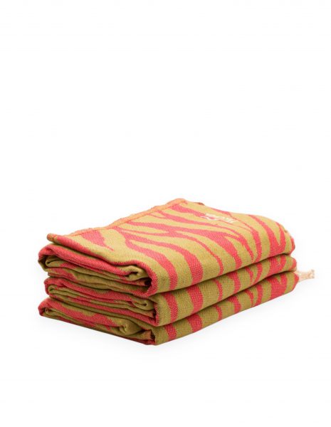 Fouta Zebra 2x1 m. — Color: Coral|Beige|Kaki