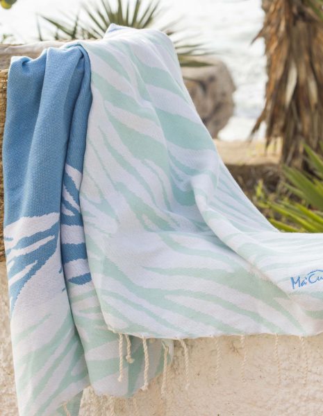 Fouta Zebra 2x1 m. — Color: Verde agua| Azul