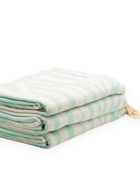 Fouta Zebra 2x1 m. — Color: Verde agua| Azul