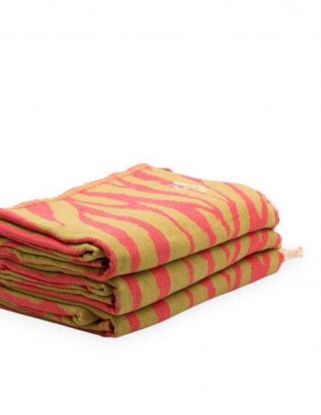 Fouta Zebra 2x1 m. — Color: Coral|Beige|Kaki