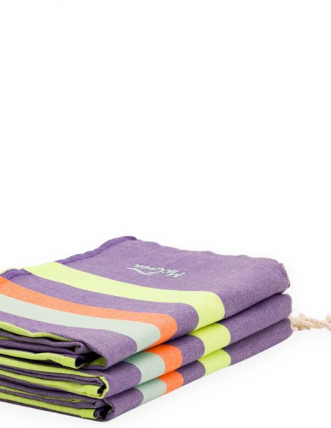 Fouta Siros 2x1 m. — Color: Lila | Amarillo fluor