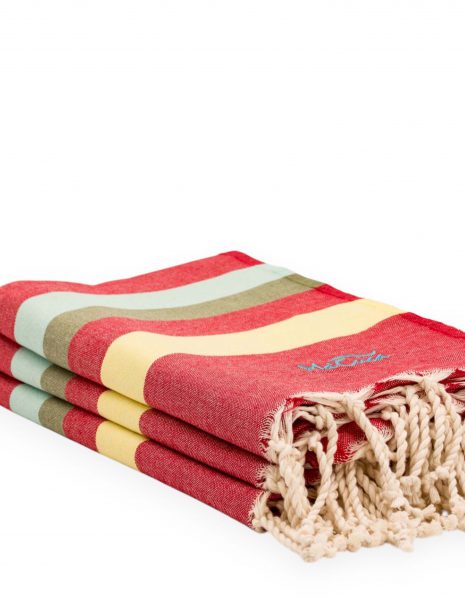 Fouta Siros 2x1 m. — Color: Rojo|Limon
