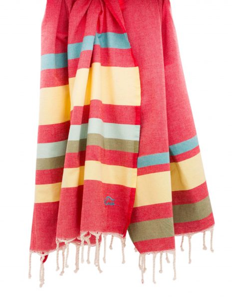 Fouta Siros 2x1 m. — Color: Rojo|Limon