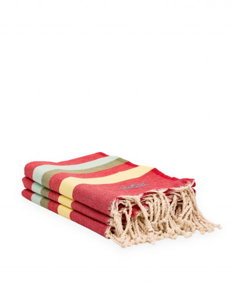 Fouta Siros 2x1 m. — Color: Rojo|Limon