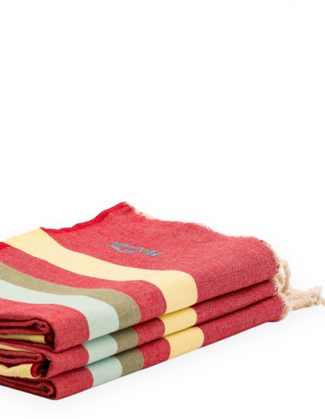 Fouta Siros 2x1 m. — Color: Rojo|Limon
