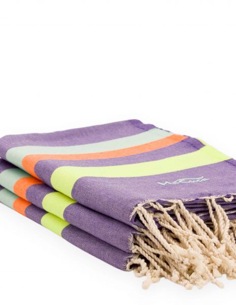 Fouta Siros 2x1 m. — Color: Lila | Amarillo fluor